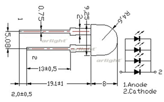Светодиод ARL-10080UWC4-80 (Arlight, 10мм (круглый)) 004823