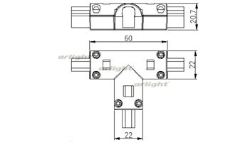 Миниатюра - Соединитель тройной ARL-CLEAR-Mini-2x90 (16x8mm) (Arlight, Металл) 022706