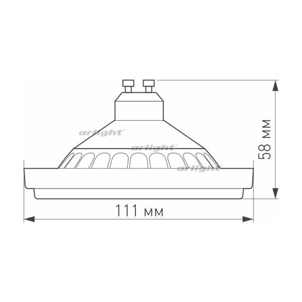 Лампа AR111-UNIT-GU10-15W-DIM Day4000 (WH, 120 deg, 230V) (Arlight, Металл) 025624