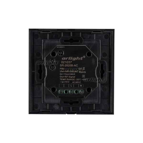 Панель Sens SR-2820B-AC-RF-IN Black (220V,RGBW,1 зона) (Arlight, IP20 Пластик, 3 года) 021037