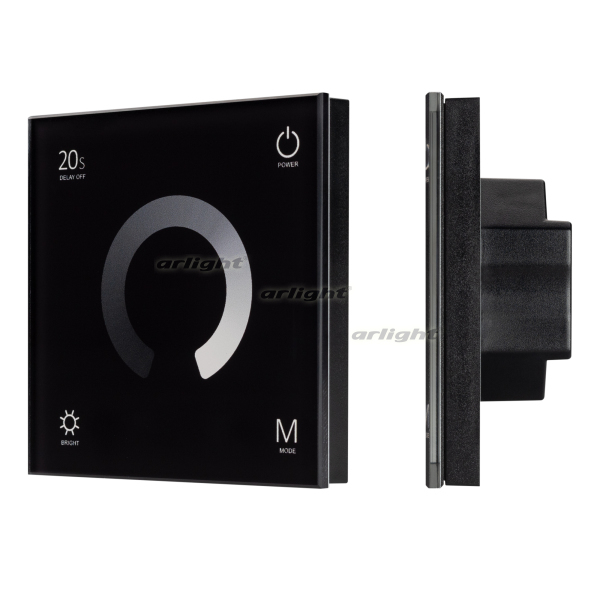 Миниатюра - Панель SMART-P4-DIM-G-IN Black (12-24V, 4x3A, Sens, 2.4G) (Arlight, IP20 Пластик, 5 лет) 034778
