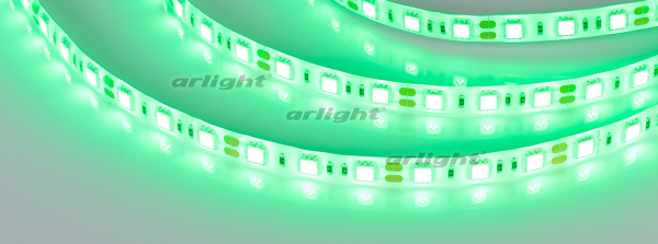 Миниатюра - Лента RTW 2-5000SE 12V Green 2x (5060, 300 LED, LUX) (Arlight, 14.4 Вт/м, IP65) 015434
