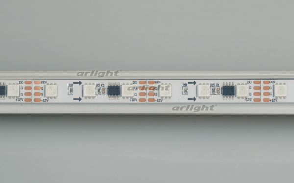 Лента SPI-5000PGS-5060-60 12V Cx3 RGB-Auto (12mm, 13.2W/m, IP67) (Arlight, Закрытый, IP67) 029445