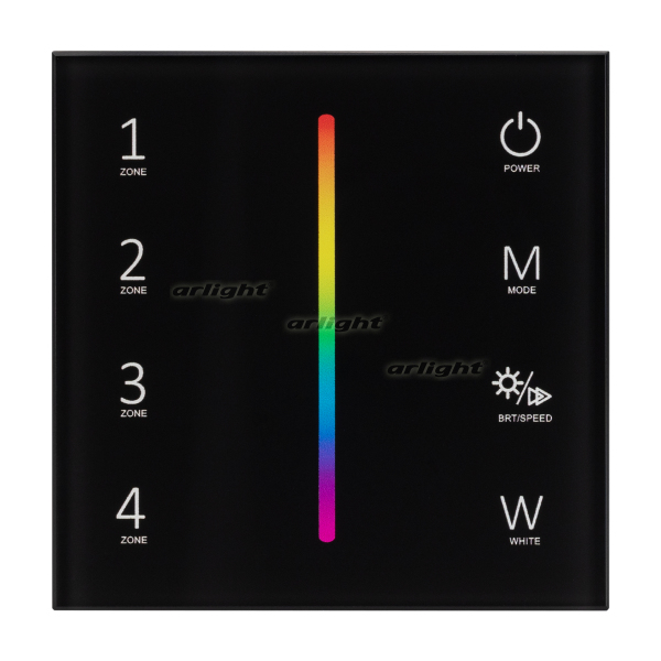 Панель Sens SMART-P30-RGBW Black (230V, 4 зоны, 2.4G) (Arlight, IP20 Пластик, 5 лет) 027104