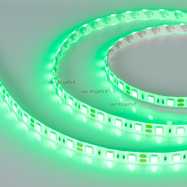 Миниатюра - Лента RTW 2-5000SE 12V Green 2x (5060, 300 LED, LUX) (Arlight, 14.4 Вт/м, IP65) 015434